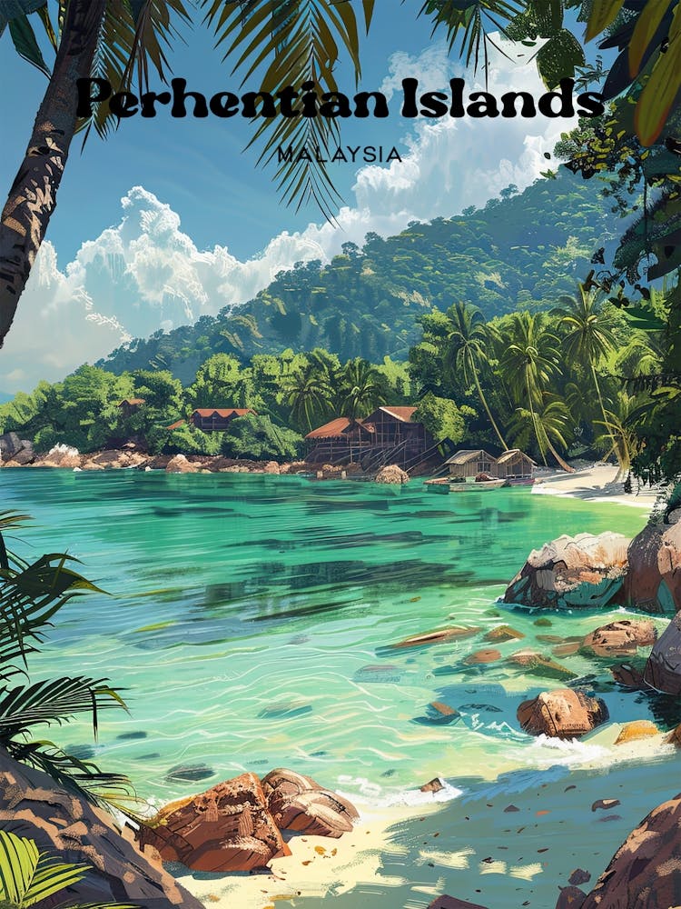 Perhentian Islands Malaysia Beautiful Art Illustration