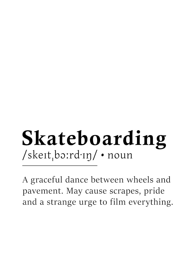Skateboarding Definition Poster - Dictionary