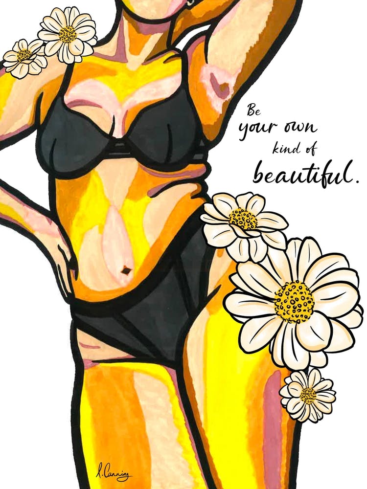 Be Your Own Kind Of Beautiful Yellow Floral Nude