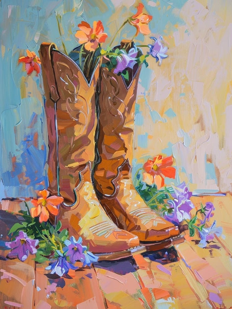 Cowboy Boots And Wildflowers Columbine 1