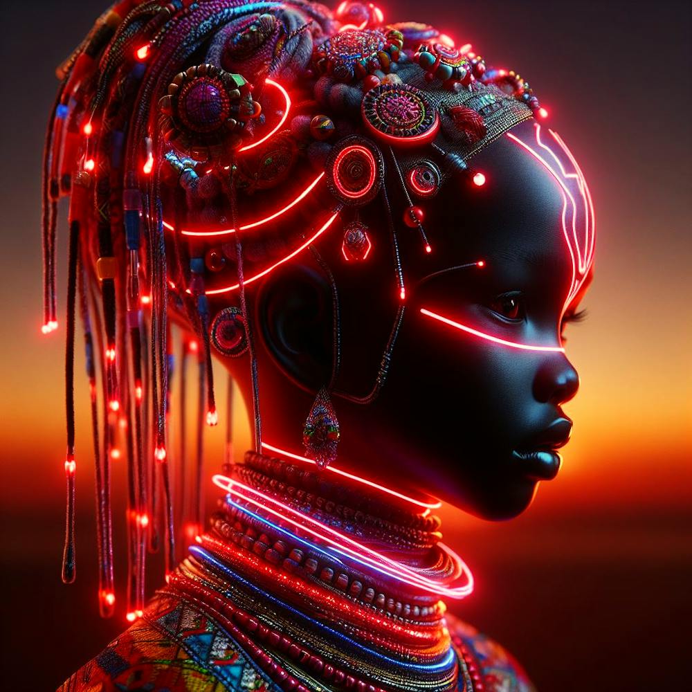African Neon Princess 1 Vintage