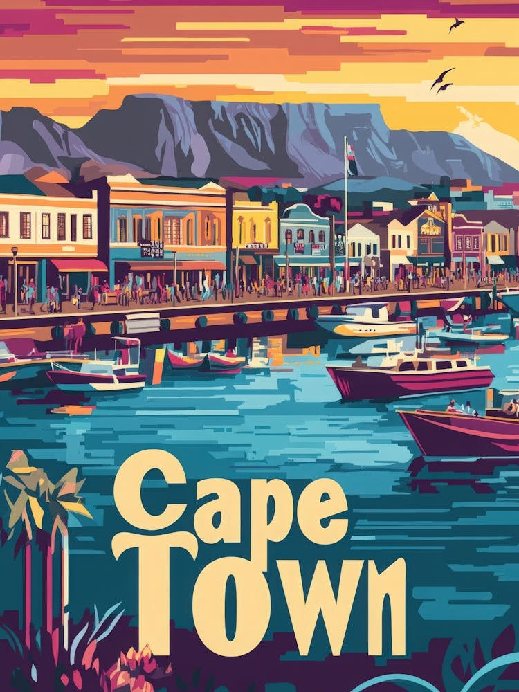 Aihrgdesign A 1970s Inspired Travel Poster For Cape Town 1