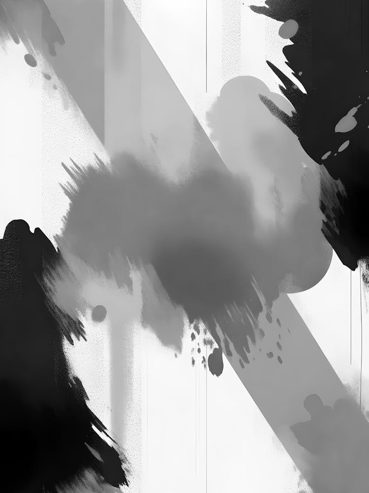 Abstract Black And White Painting 52