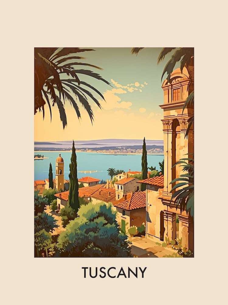 Tuscany Italy 3 Vintage Travel Poster