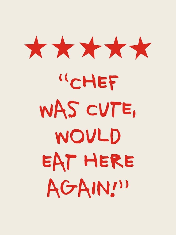 Chef Was Cute Rating Red Kitchen