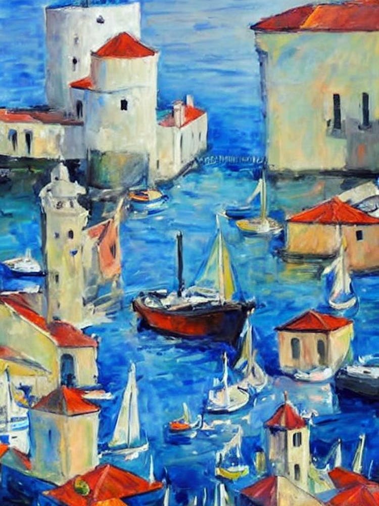 Port Of Dubrovnik Croatia Abstract Block harbour