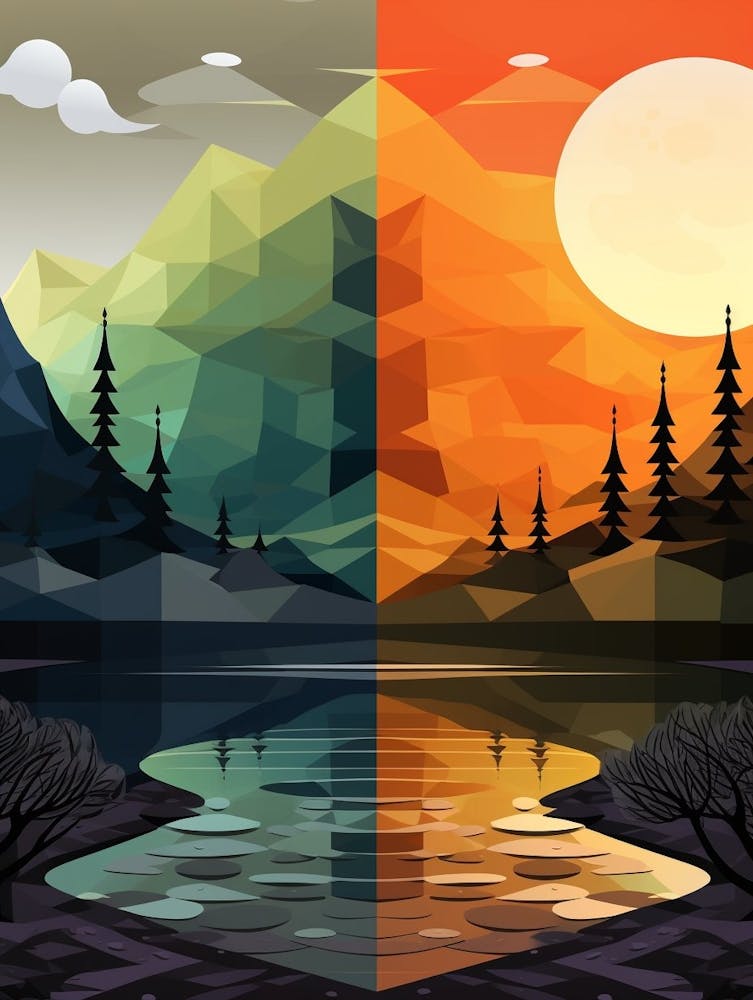 Landscape Geometric Abstract Illustration 19