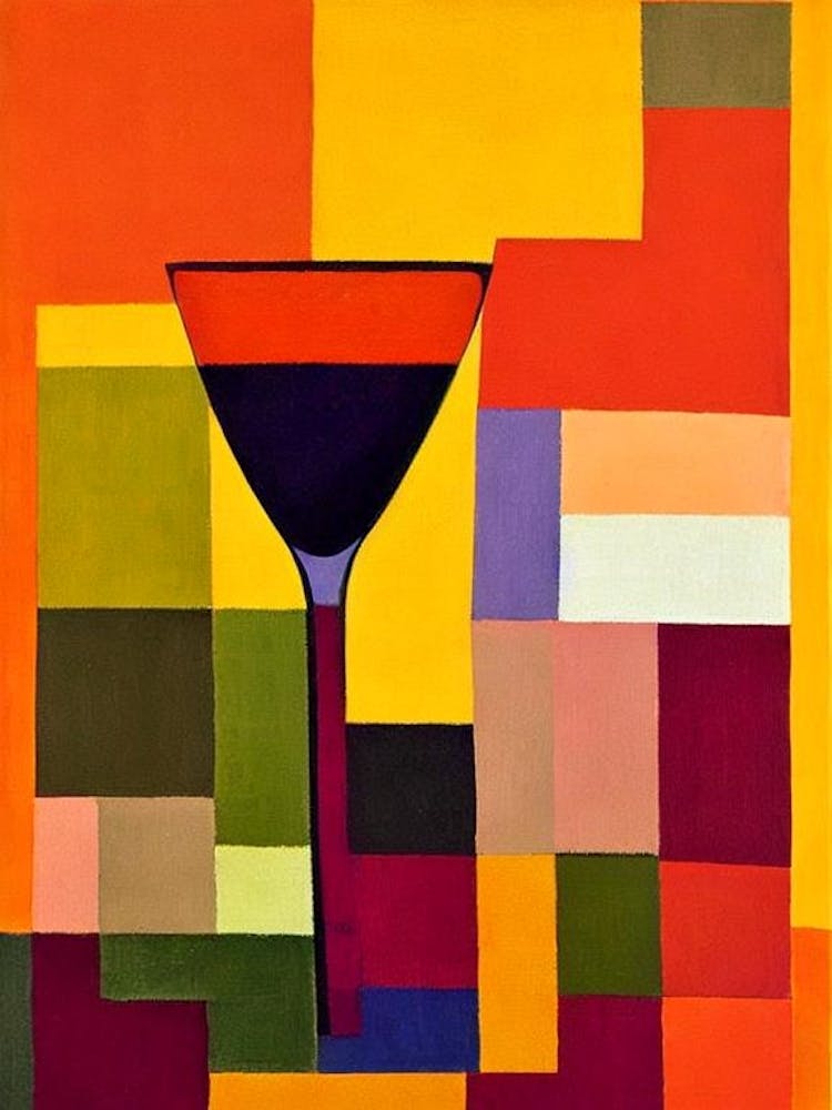 Corvina Paul Klee Inspired Abstract Cocktail Poster