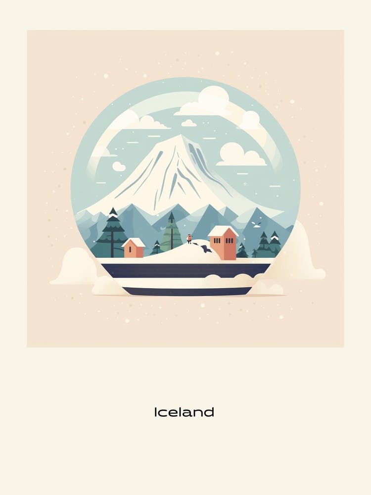 Iceland Snowglobe Poster