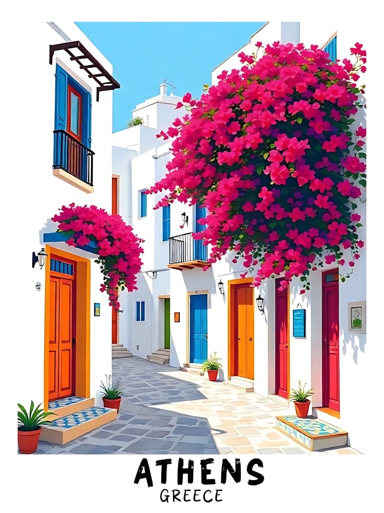 Athens Greece Vintage Travel Poster 30