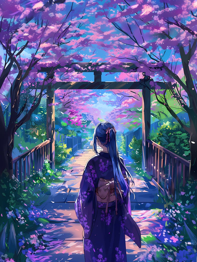 Mädchen im Kimono