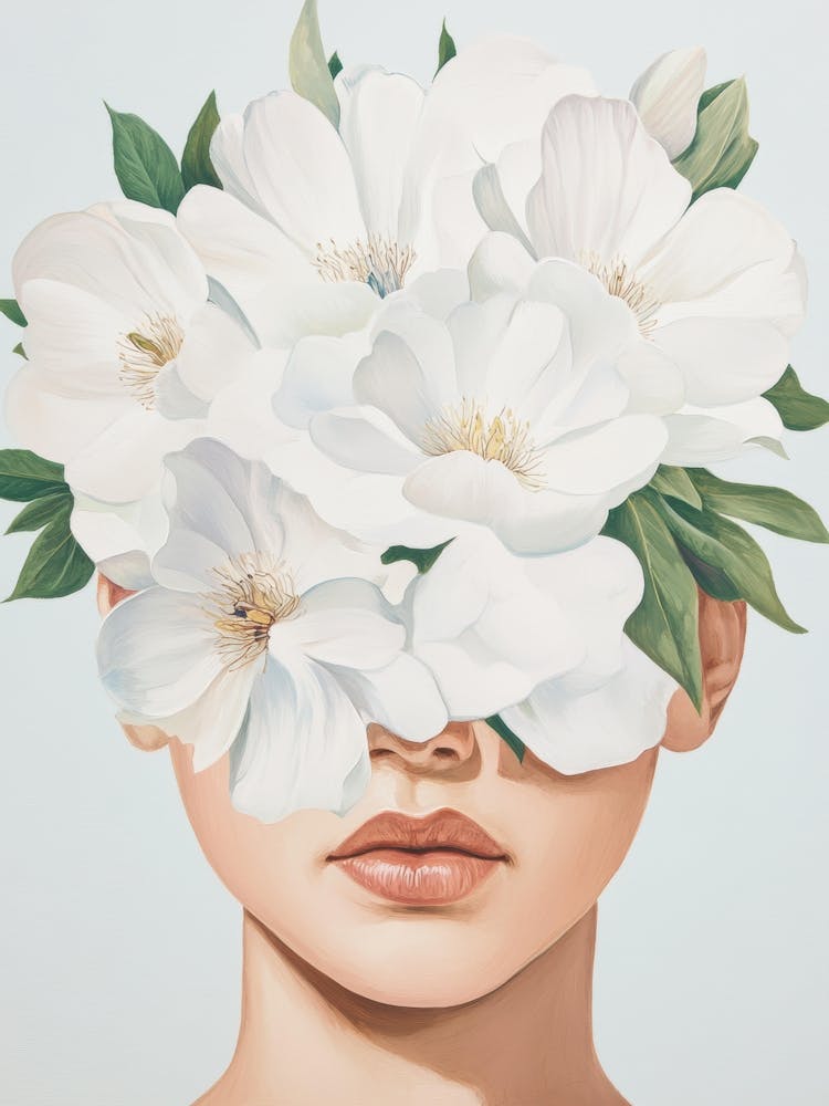 Woman With Flowers On Her Face 3