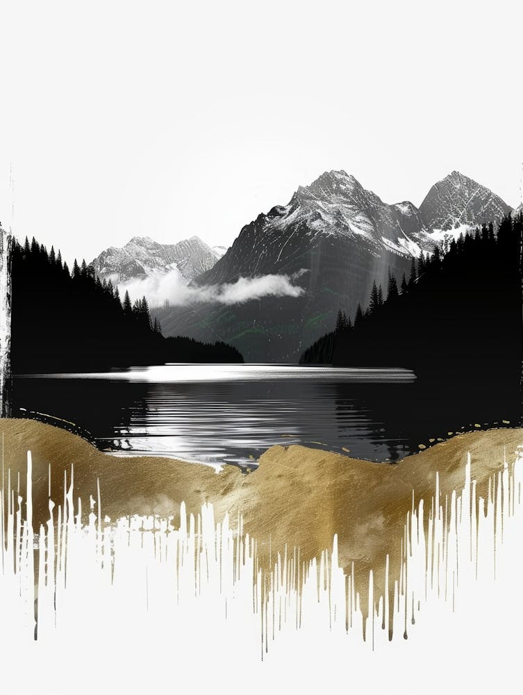 Abstract Mountain Landscape Painting