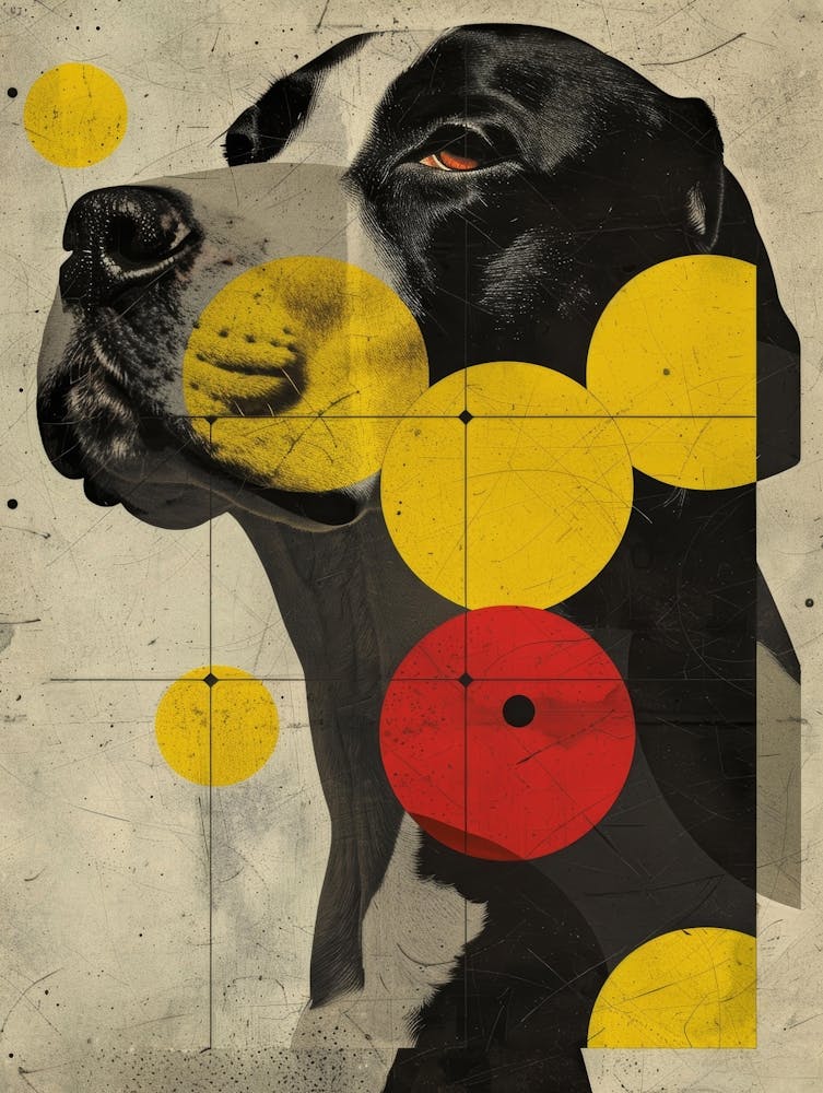 Chien avec des cercles