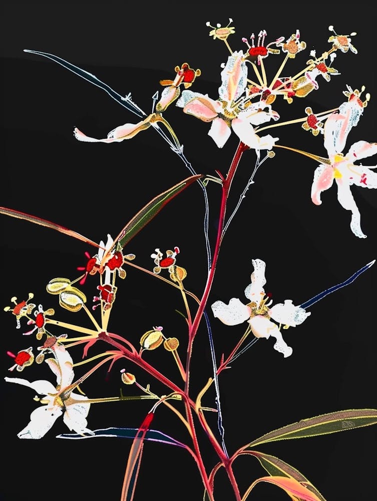 Neon Flowers On Black Babys Breath 10