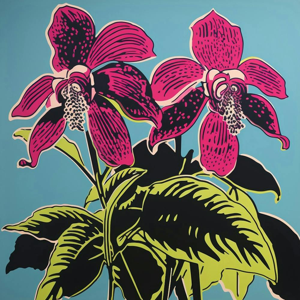 Monkey Orchid 1 Pop Art Illustration Square