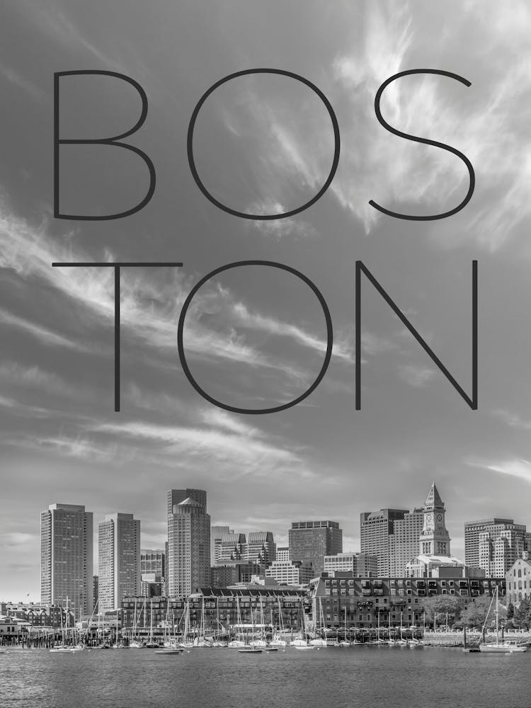 Boston Skyline Financial District And North End