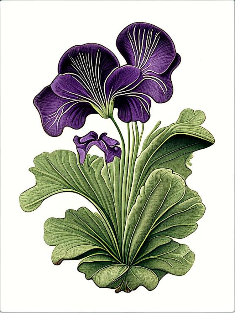 Marsh Violet Wildflower Vintage Botanical 2