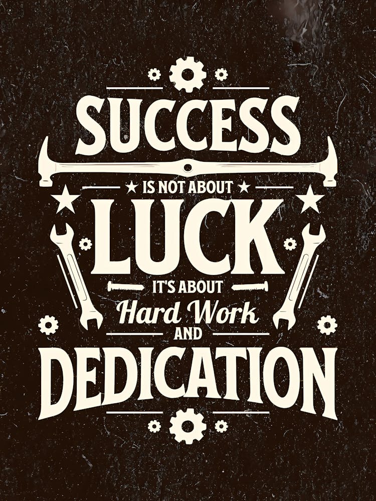 Success Is Not About Luck It'S Hard Work And Dedication