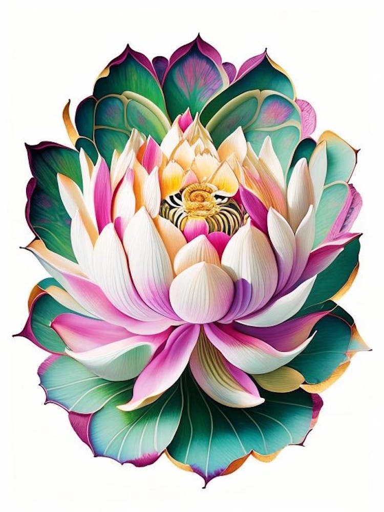 Lotus Flower, Buddhist Symbol Decoupage 2