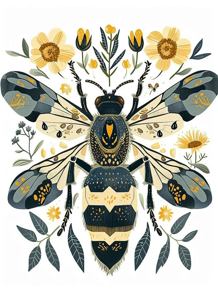 Colourful Insect Illustration Wasp 9