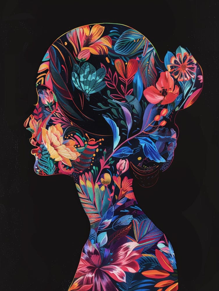 Portrait Of A Woman With Flowers 18