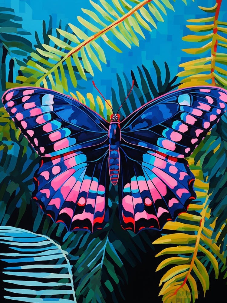 Pop Art Red Spotted Purple Butterfly  1