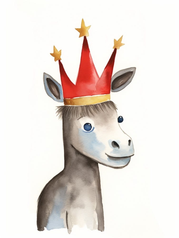 Little Donkey Wearing A Crown