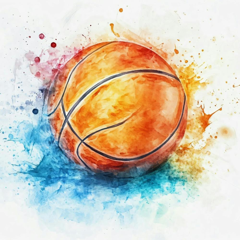 Watercolor Basketball Painting 3