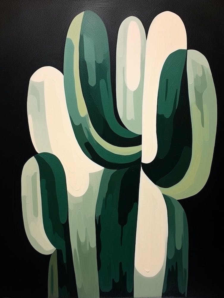 Modern Abstract Cactus Painting Trichocereus Cactus 2