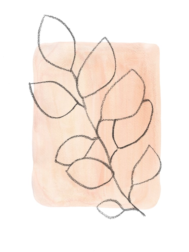 Abstraktes Blatt, Pastell Botanisch