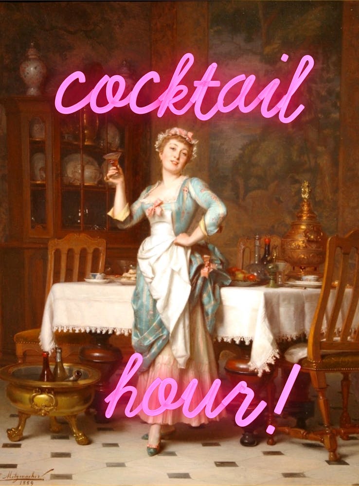 Wine time - Vintage altered art - Trendy wall art decor