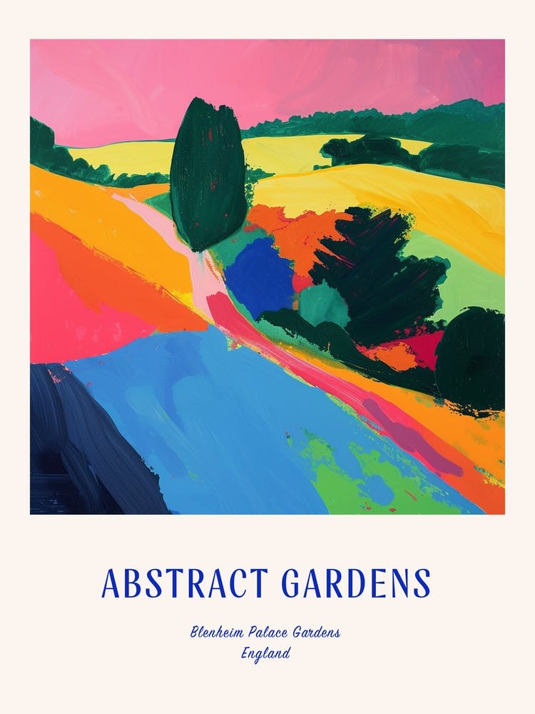 Colourful Gardens Blenheim Palace Gardens England 3 Blue Poster