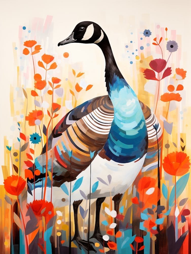 Bird Painting Collage Canada Goose 2
