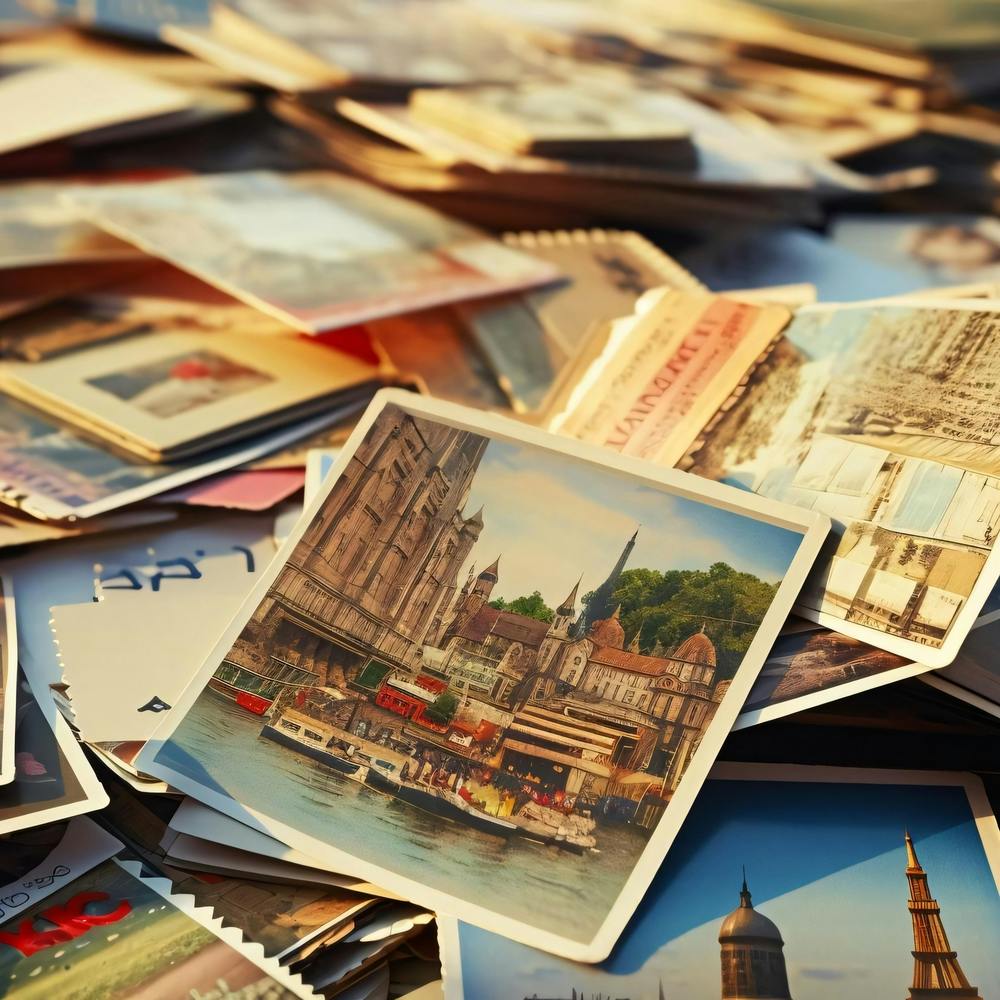 Postcards On A Table