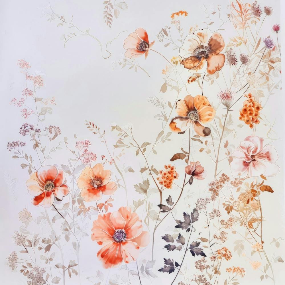 Flowers On A White Background 1