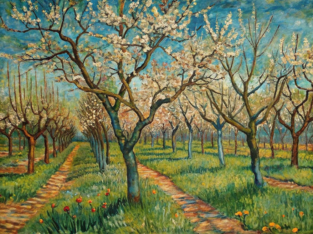 Van Gogh An Orchard With Blossoming Trees In Van