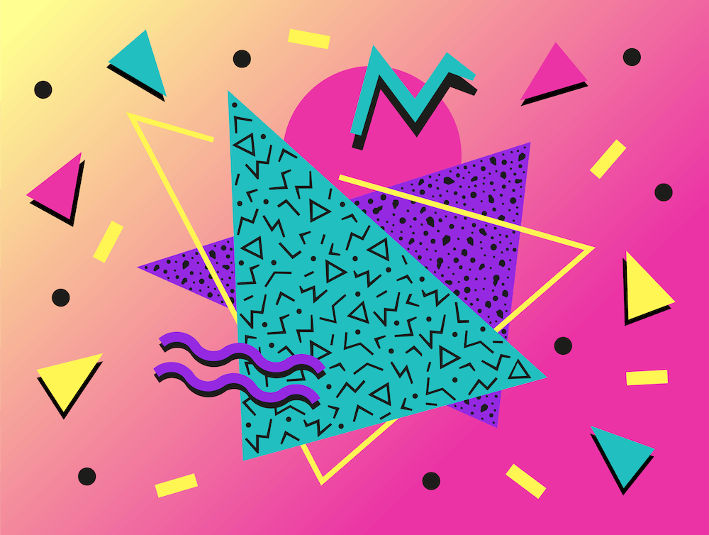 Memphis Pattern Retro Synthwave 90s Art