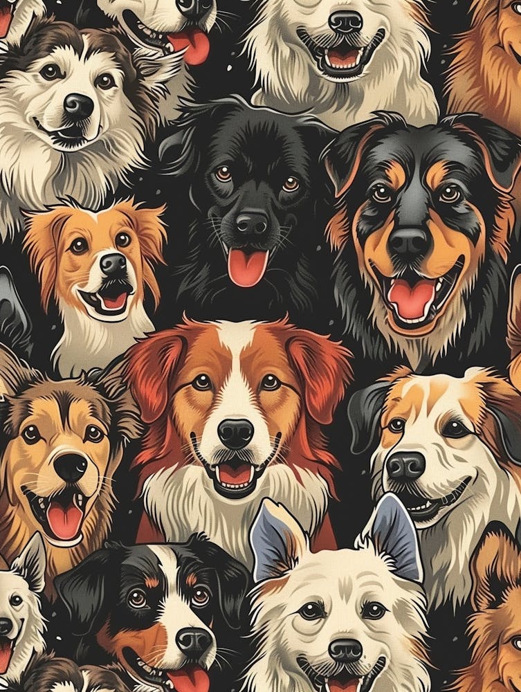 Perfectly Repeatable Artwork With Cute Dog Faces 04