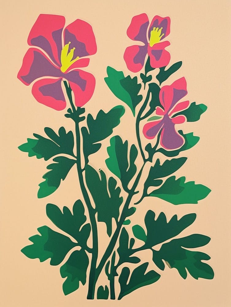 Cut Out Style Flower Art Aconitum 3