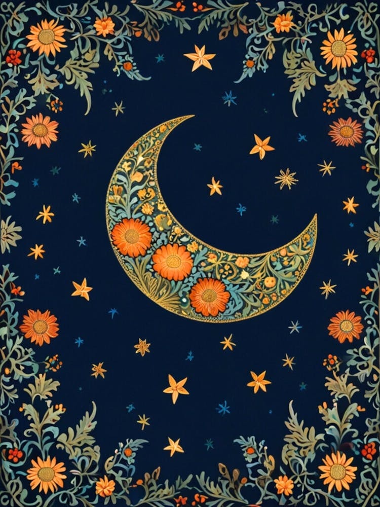 William Morris Moon And Stars 8
