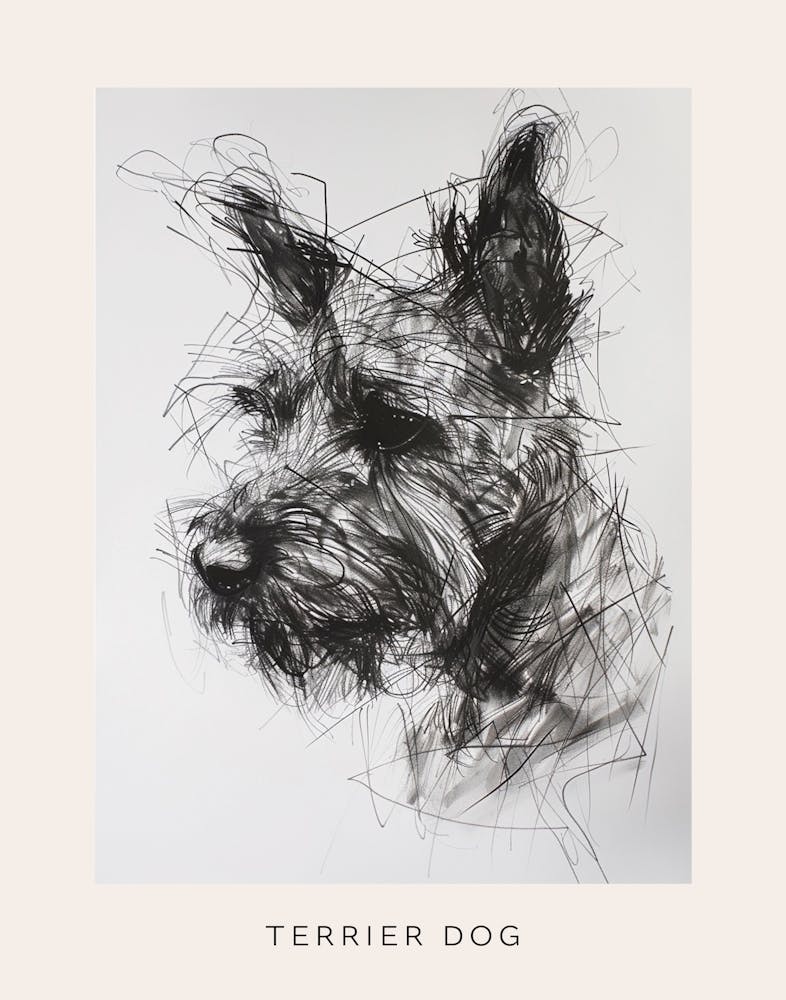 Terrier Line Sketch Minimalist 1 Poster