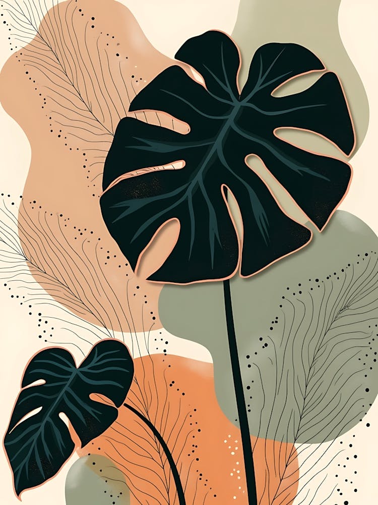 Gentle Botanical Elements in Subtle Hues