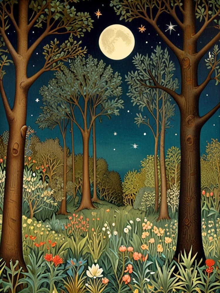 Night In The Forest William Morris 1