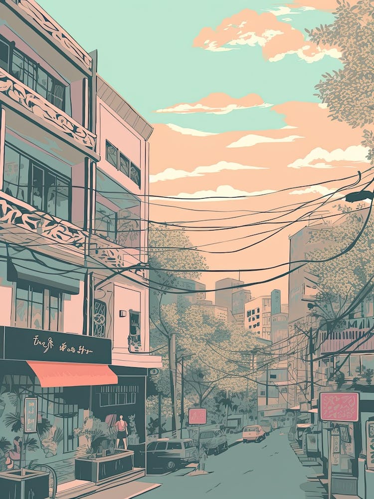 Bangkok Thailand Travel Illustration 4