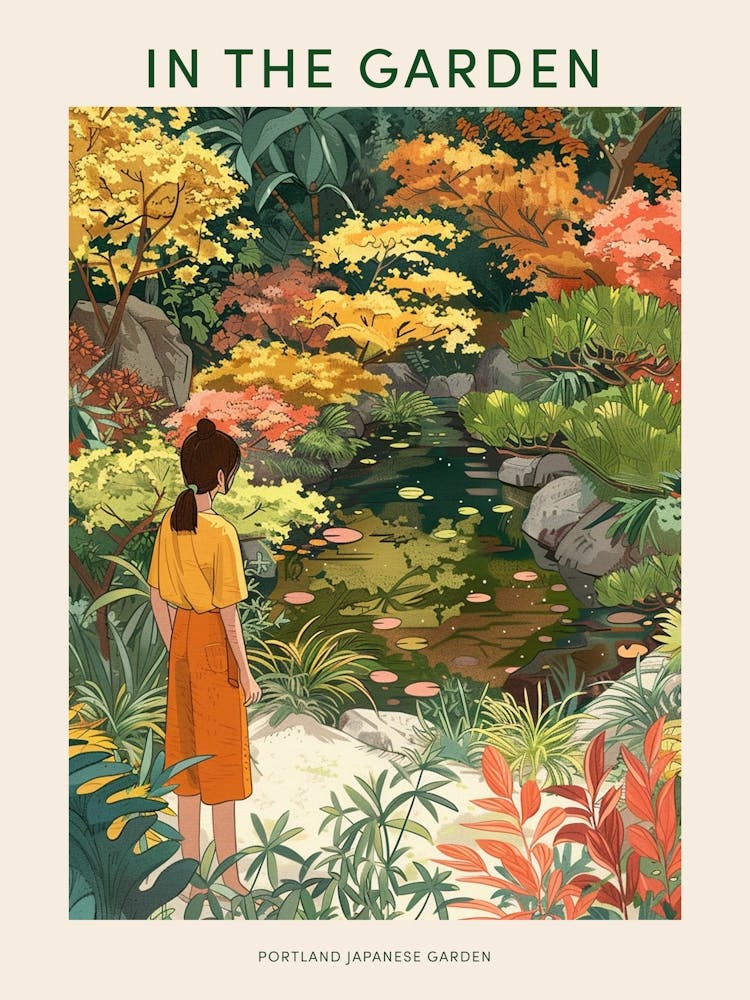 In The Garden Poster Portland Japanese Garden Usa 3