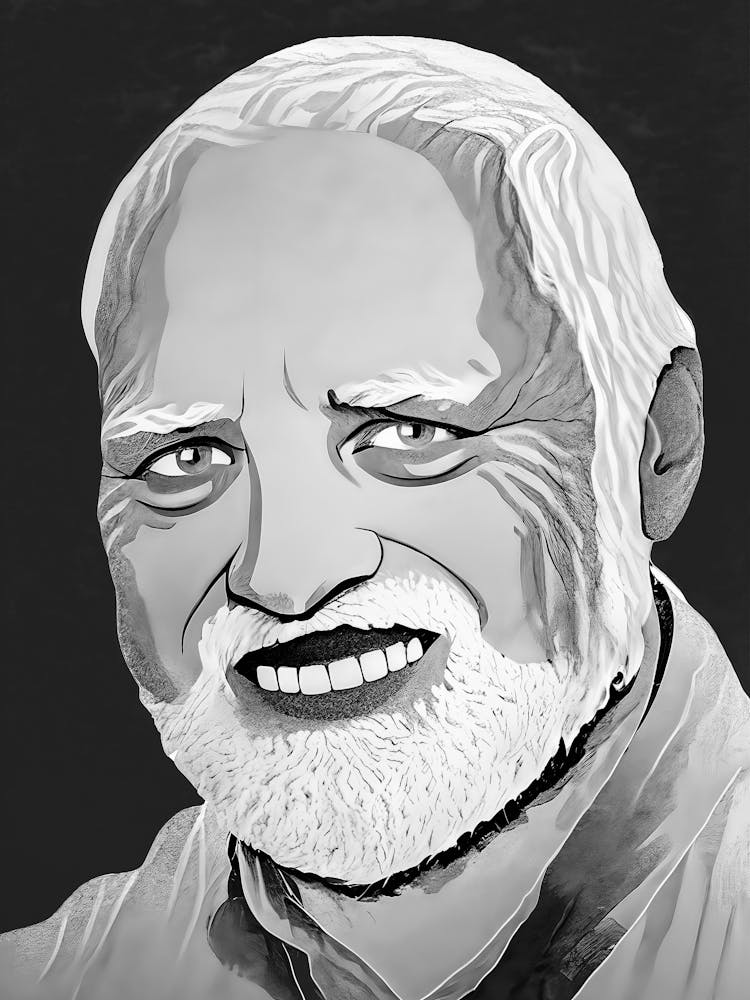 Hide the Pain Harold Black and White Meme Art