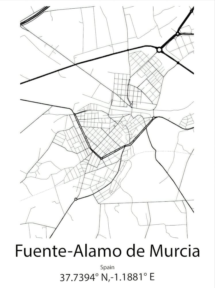 Fuente Alamo De Murcia,Spain Minimalist Map