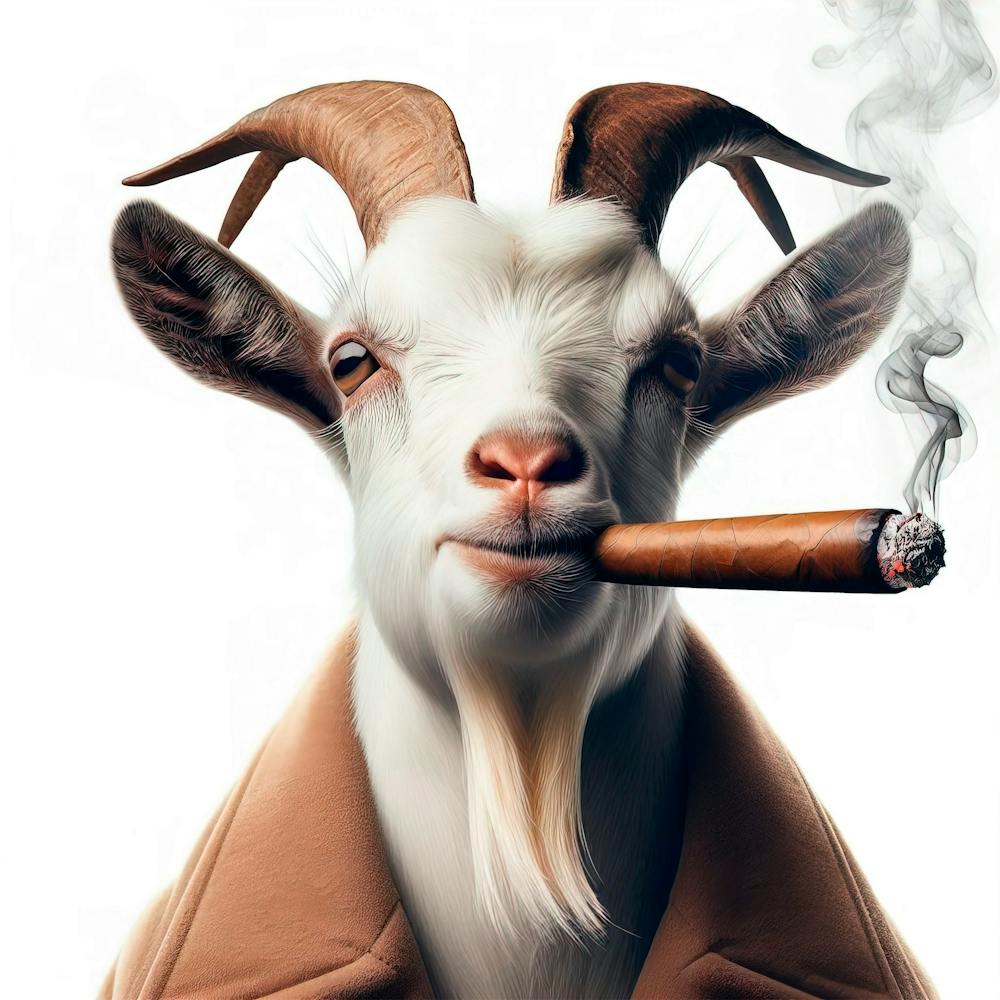 Goat Smoking A Cigar