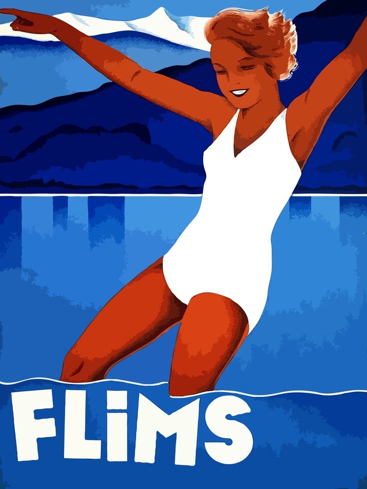 Bathing In Flims, Switzerland